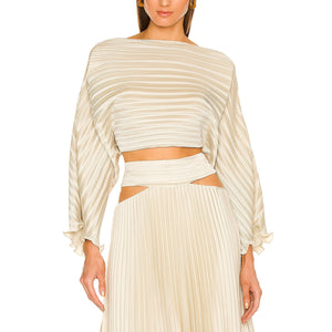 Aiifos Pleated Bone Sonya Top Size S