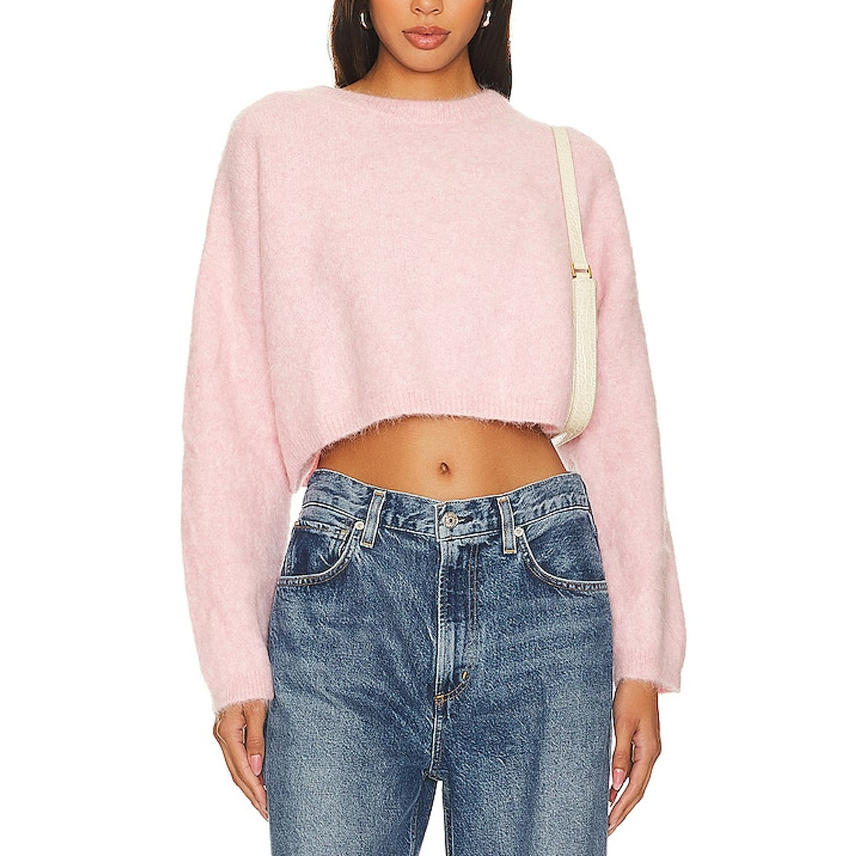 Astr The Label Fuzzy Pink Clarissa Sweater Size L