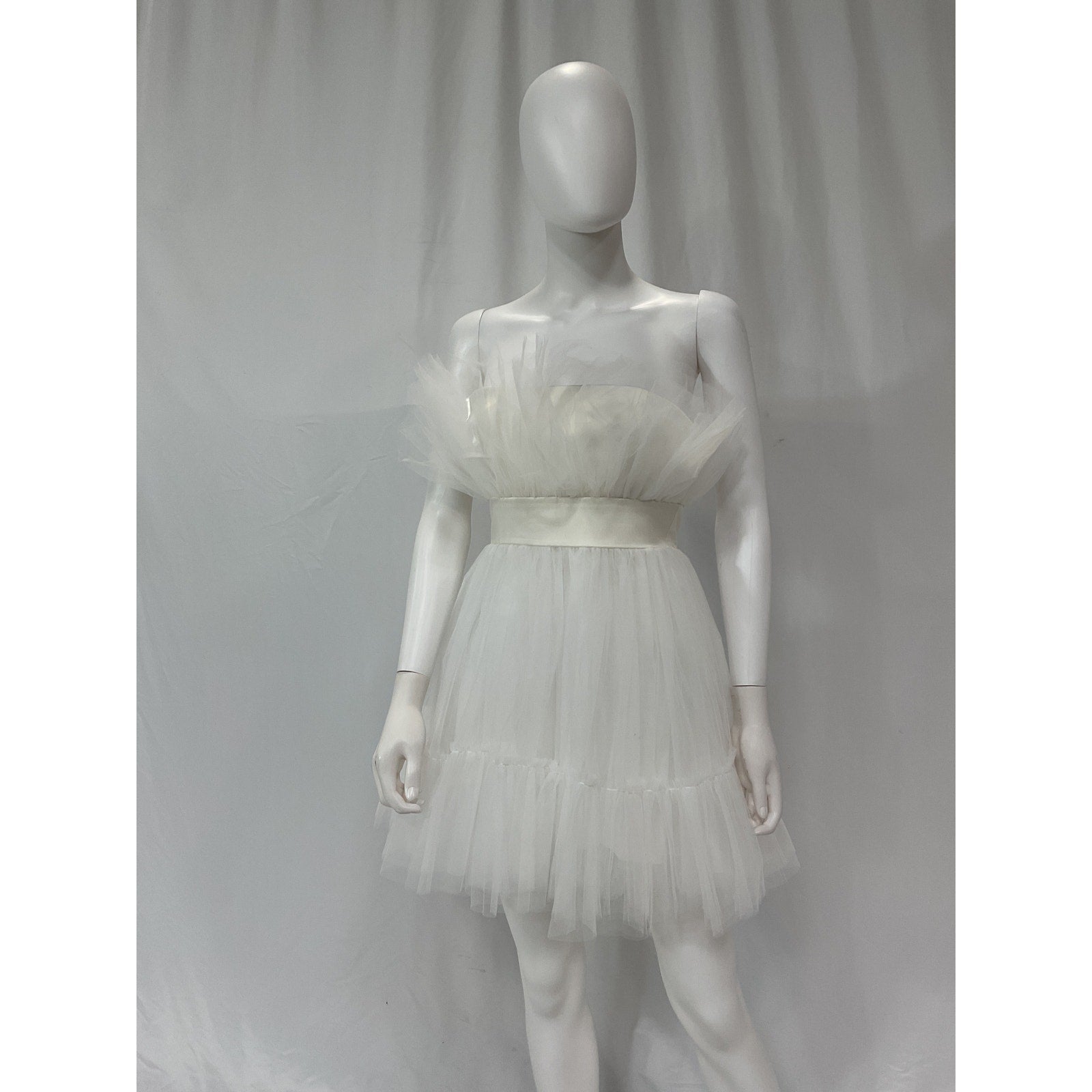 Katie May 'Ellle' White Tulle Mini Dress Size S
