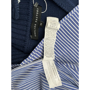 English Factory Layered Blue Shirttail Hem Sweater Size XS