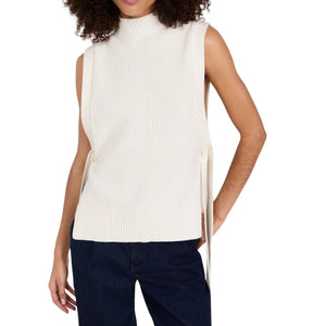 3.1 Phillip Lim Chunky Ivory Side Tie Turtleneck Sweater Vest Size XS