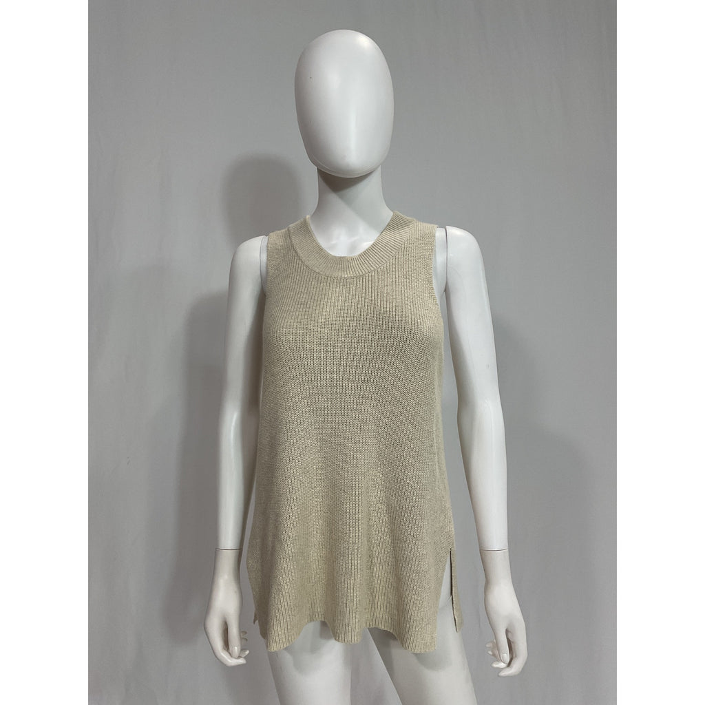 Autumn Cashmere White Sleeveless Crew Top Size S