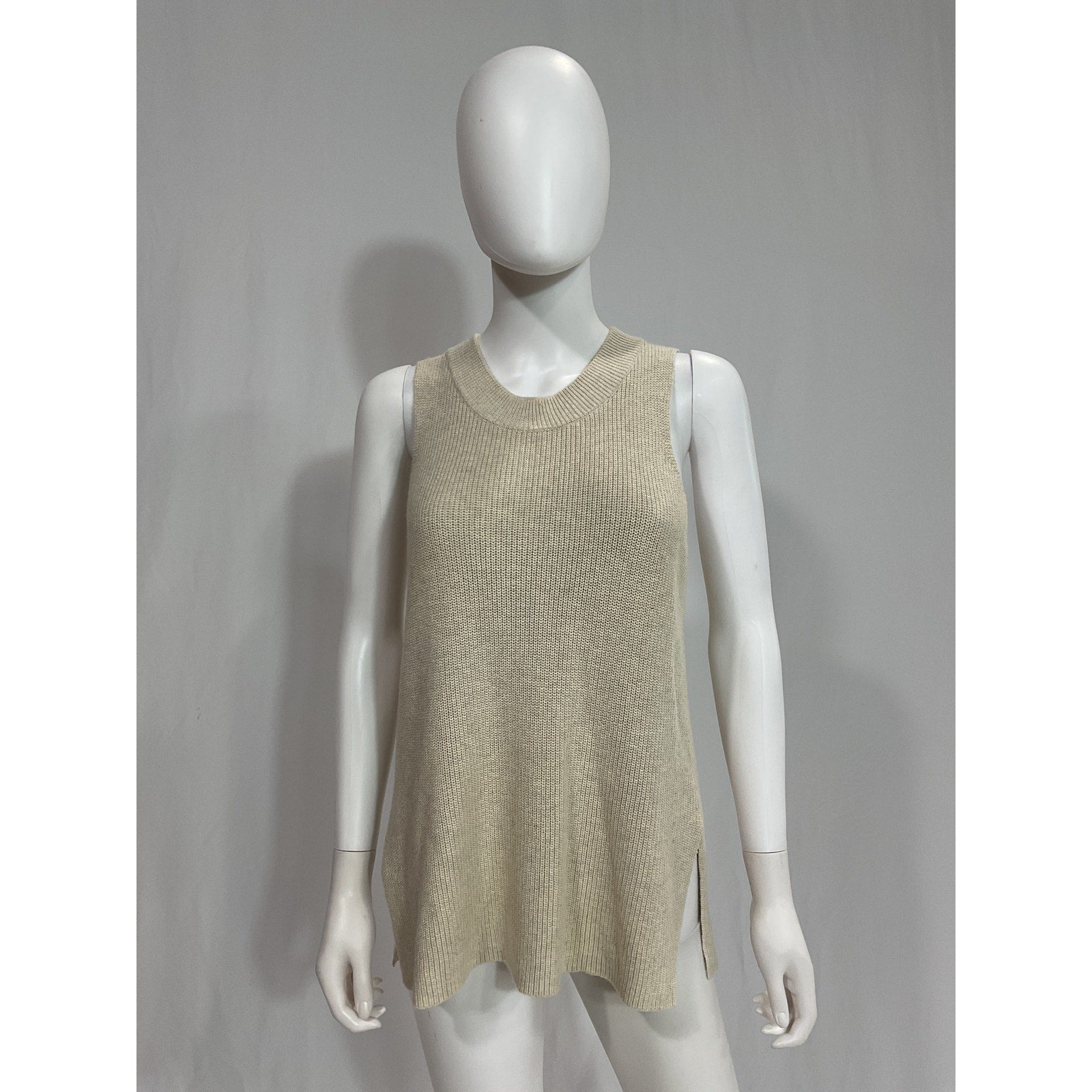 Autumn Cashmere White Sleeveless Crew Top Size S