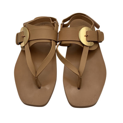 Mercedes Castillo Minimalist Tan Astra Sandals Size 10