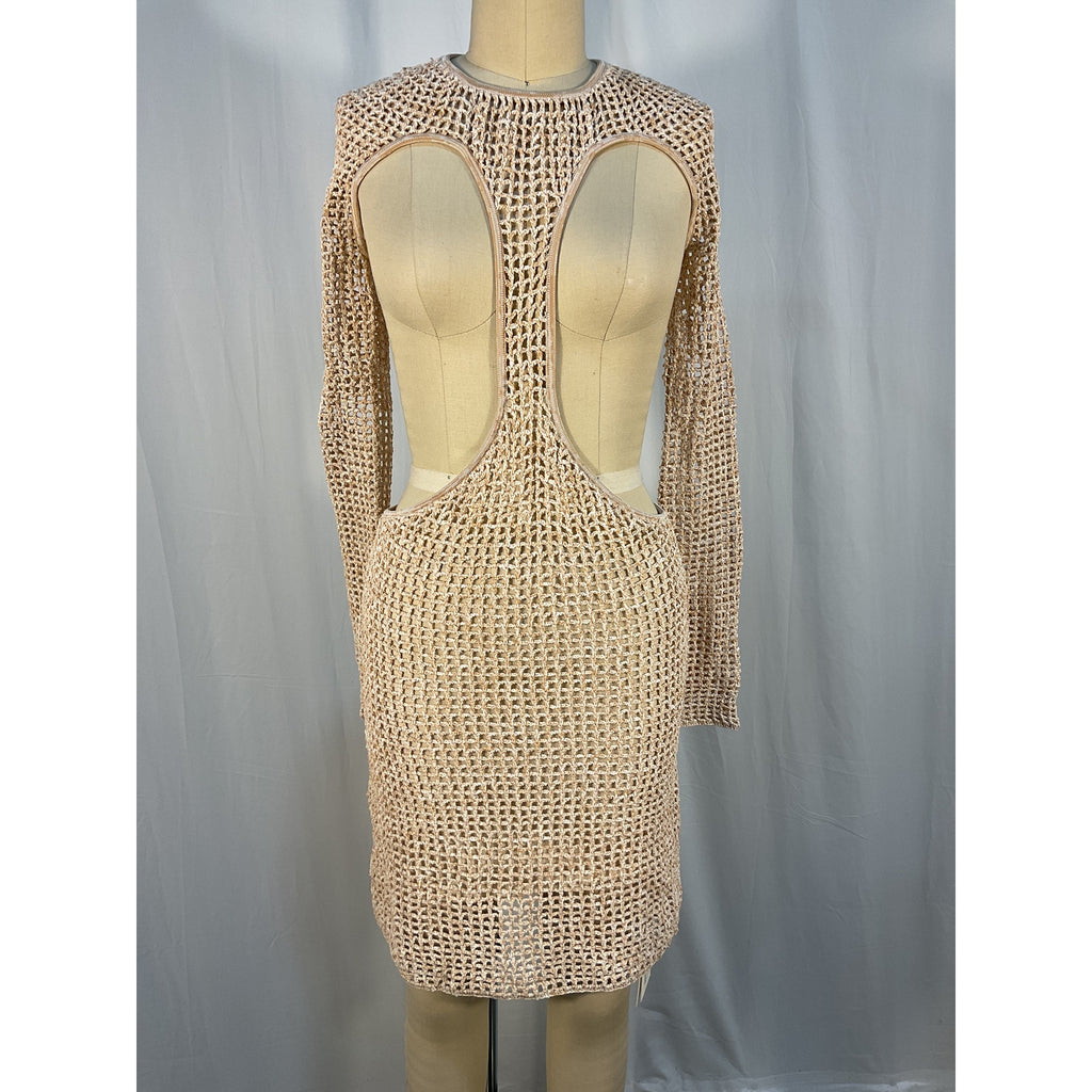 Dion Lee 'Stirrup' White  Crochet Mini Dress Size S - NWT