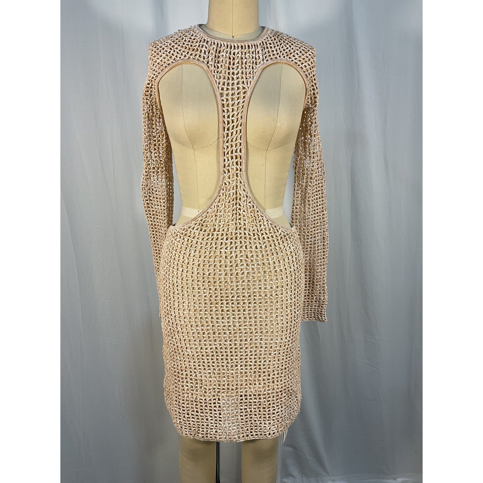 Dion Lee 'Stirrup' White  Crochet Mini Dress Size S - NWT