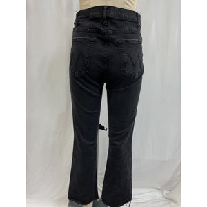 Mother 'The Hustler' Black Ankle Fray Denim Jeans Size 32