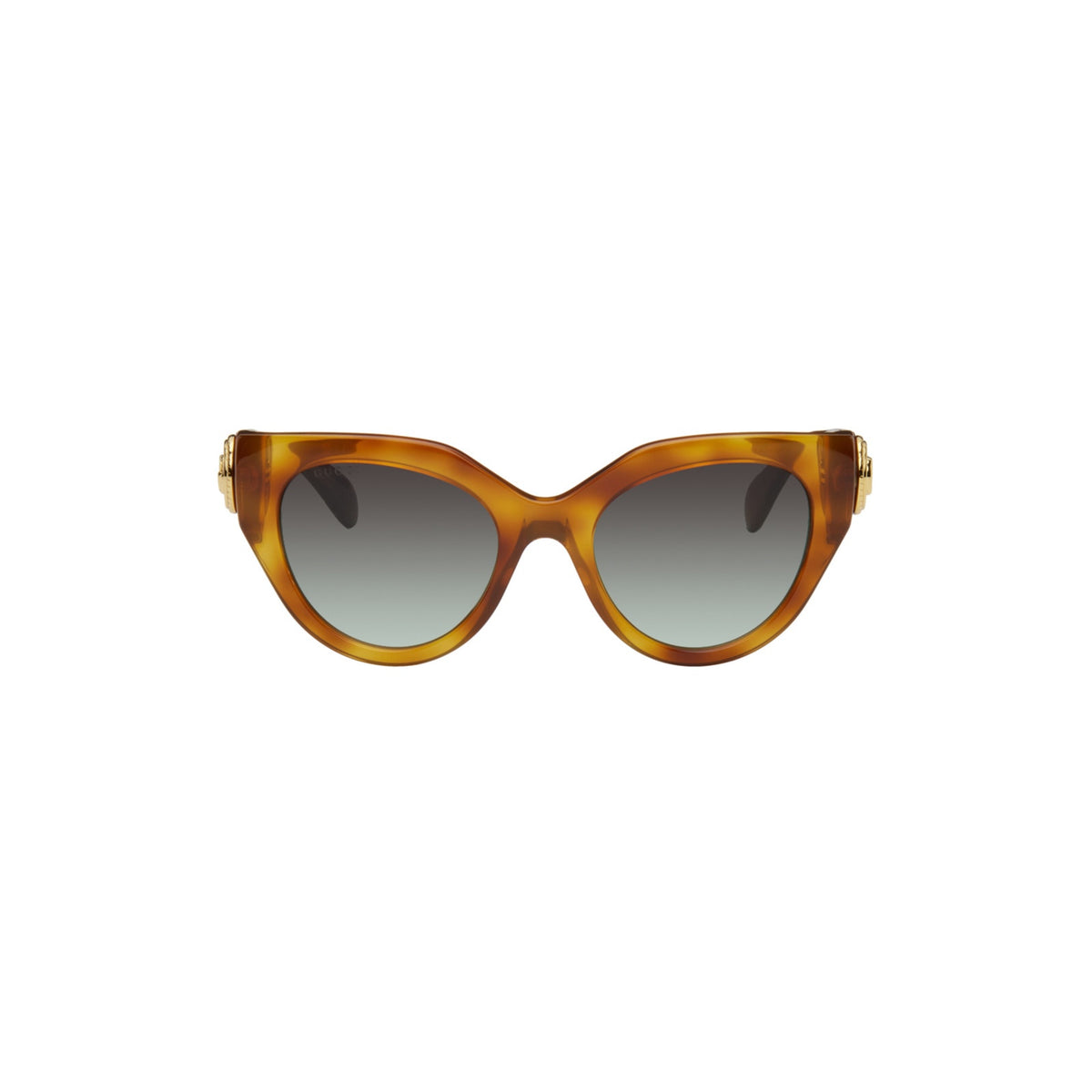 Gucci Tortoiseshell Brown Acetate Cat-Eye Sunglasses Size OS