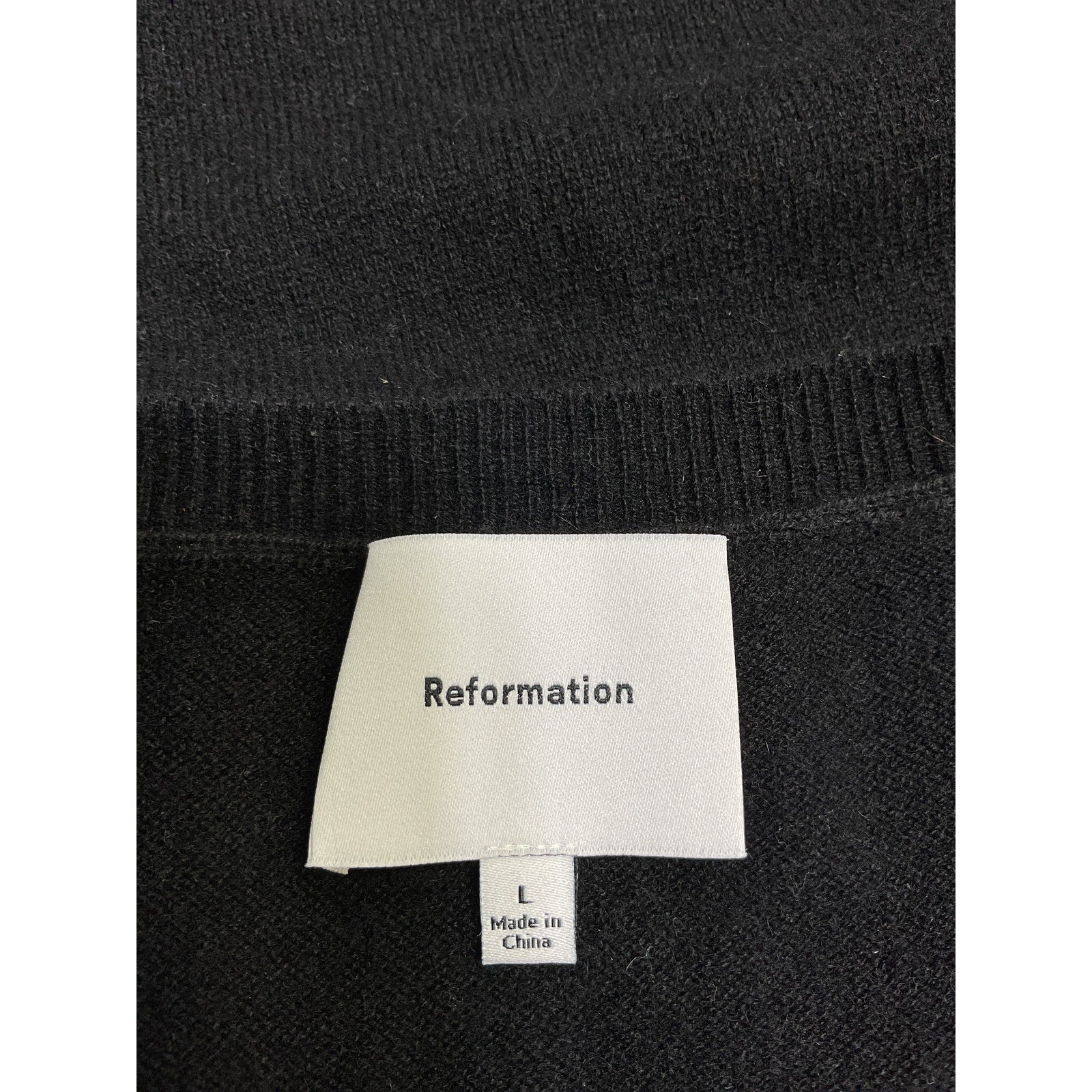 Reformation 'Reese' Black Cashmere Tank Size L