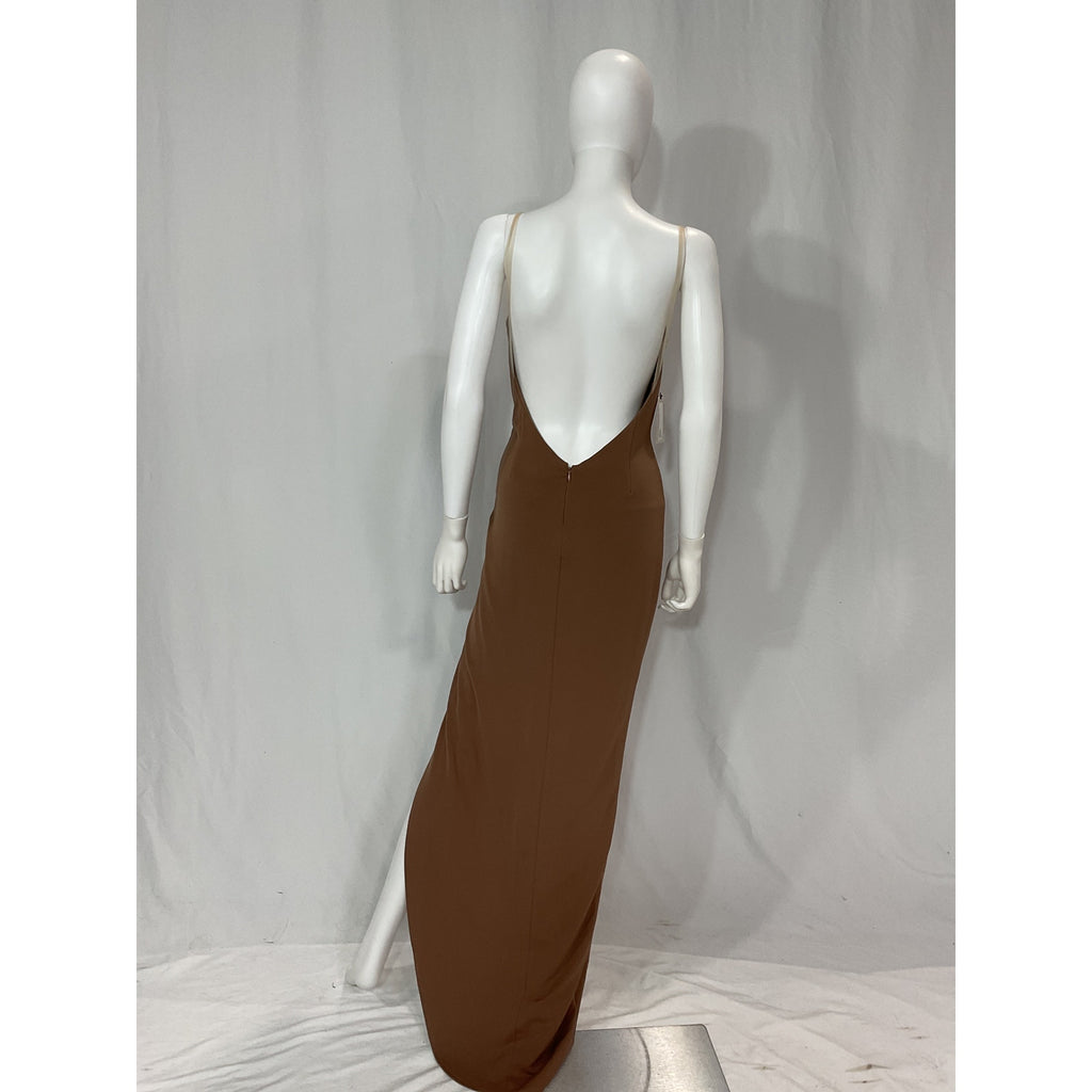 Katie May 'Colette' Brown Crepe Gown Size S - NWT