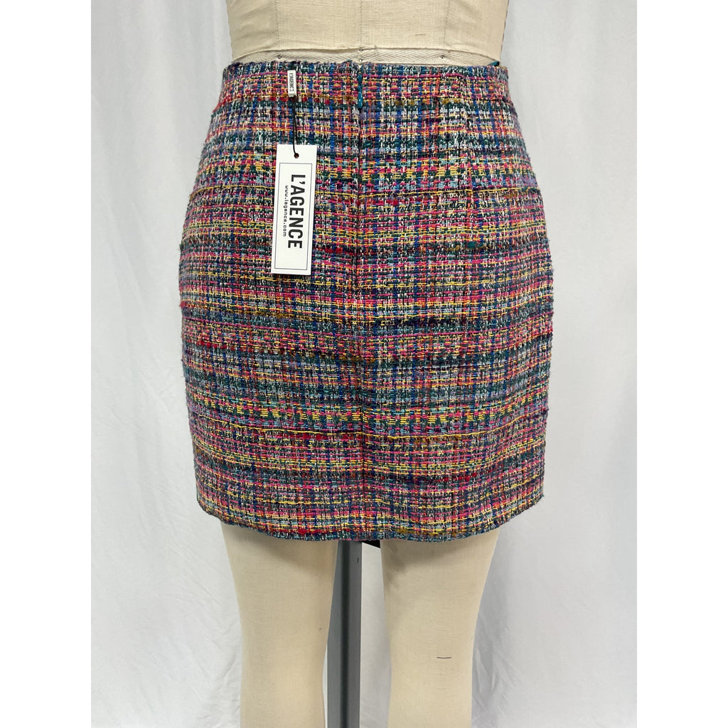 L'Agence 'Livia' Pink Cotton Tweed Mini Skirt Size 2 - NWT