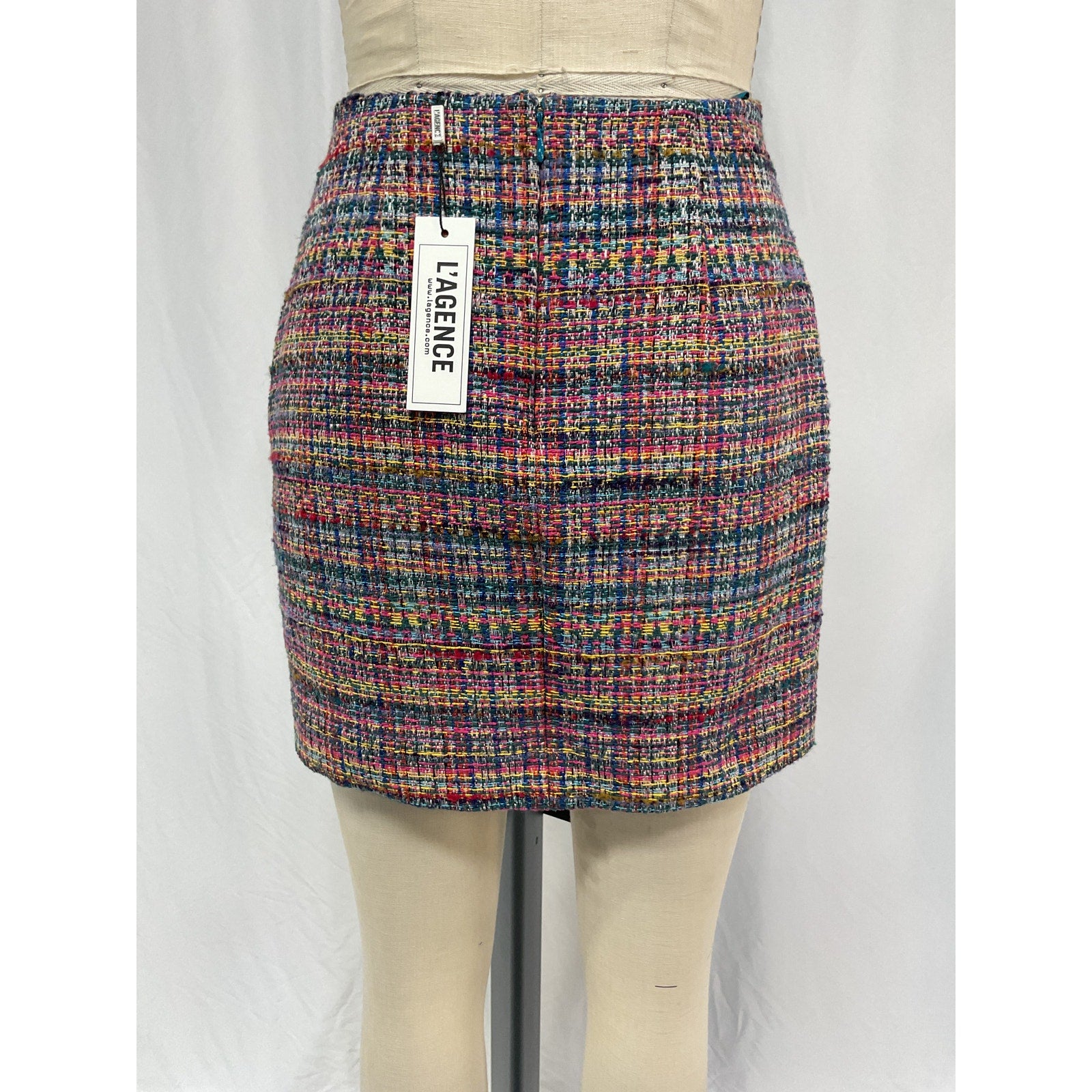 L'Agence 'Livia' Pink Cotton Tweed Mini Skirt Size 2 - NWT