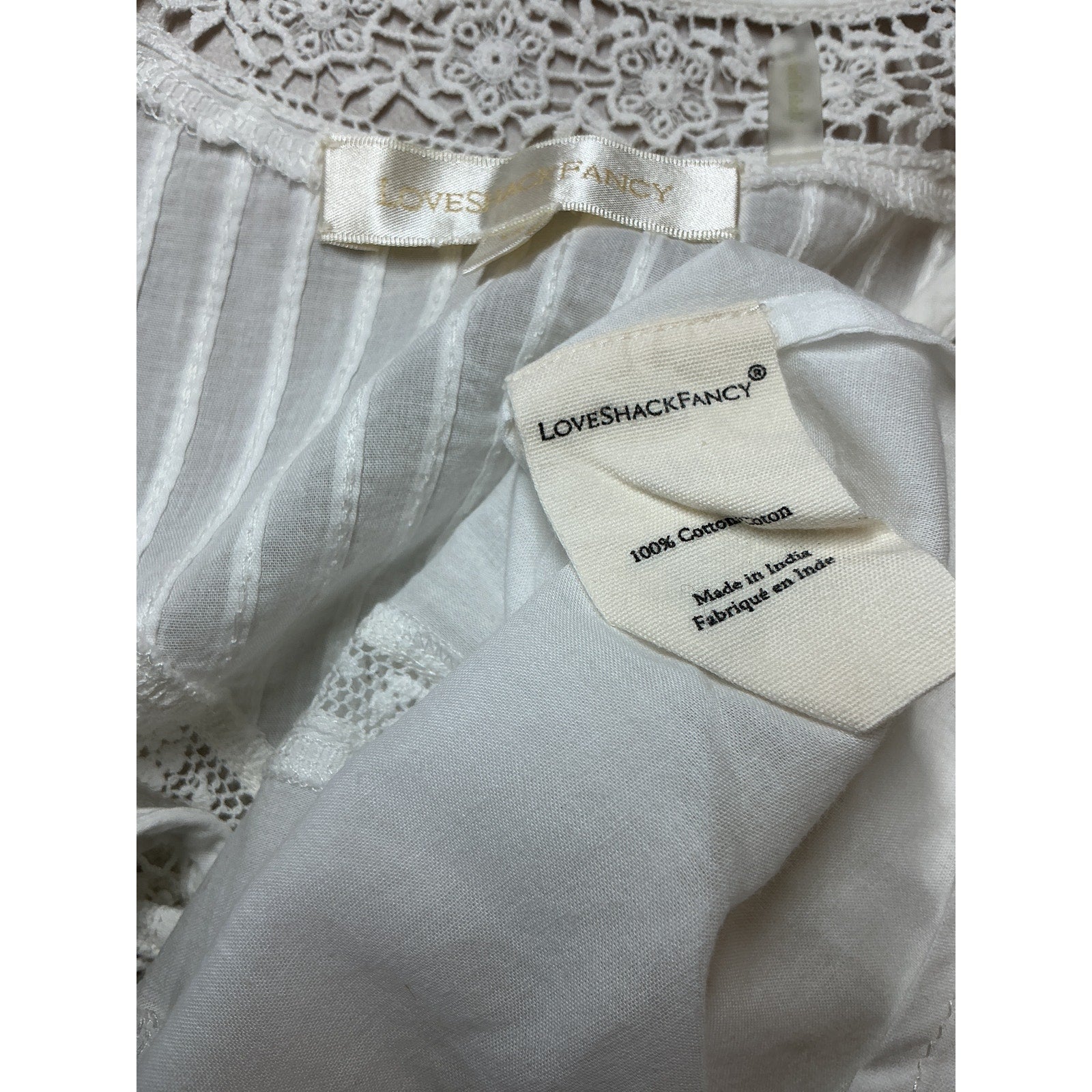 Loveshackfancy 'Gavilan' White Cotton Top Size XS
