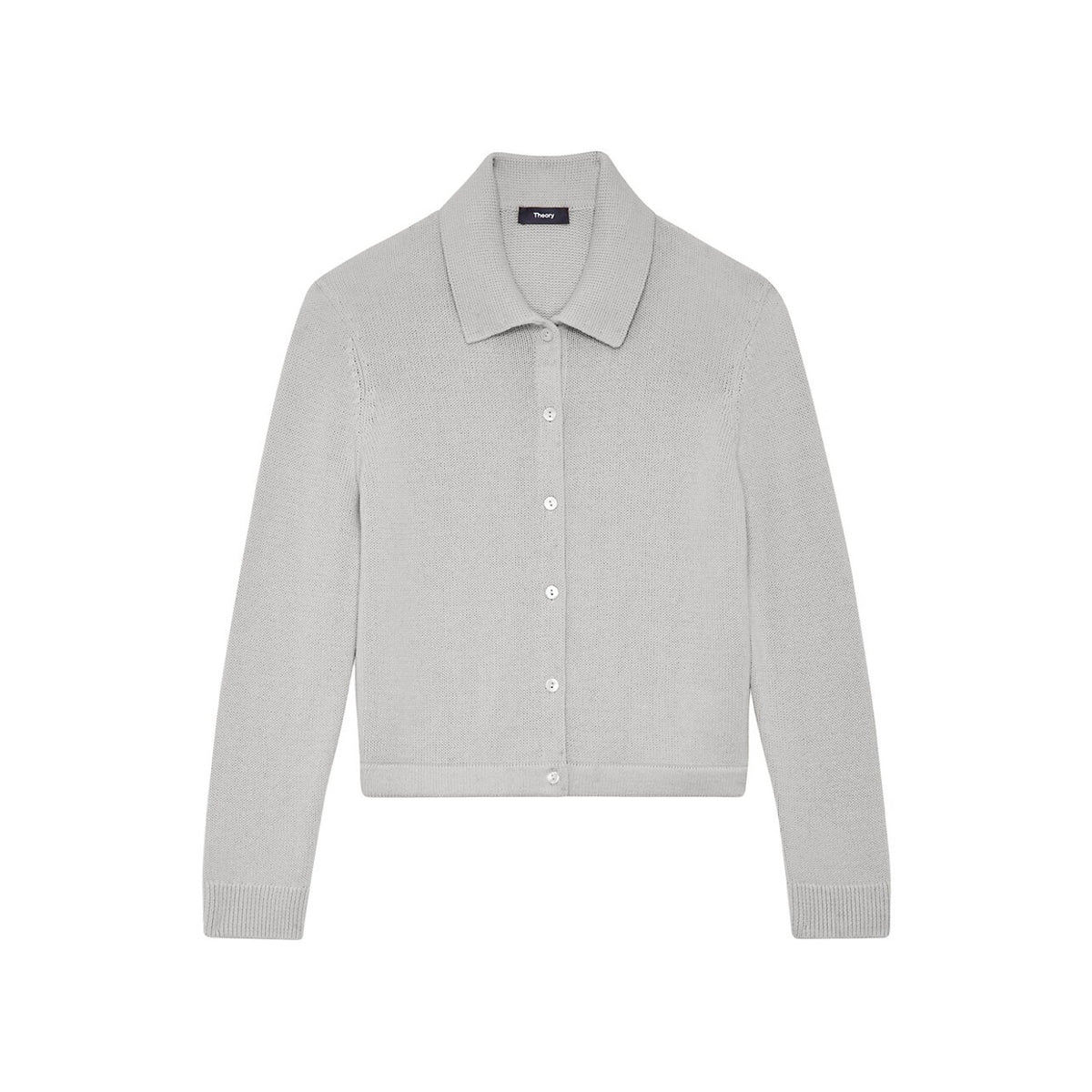 Theory Cotton-Cashmere Grey Cotton Cardigan Size S