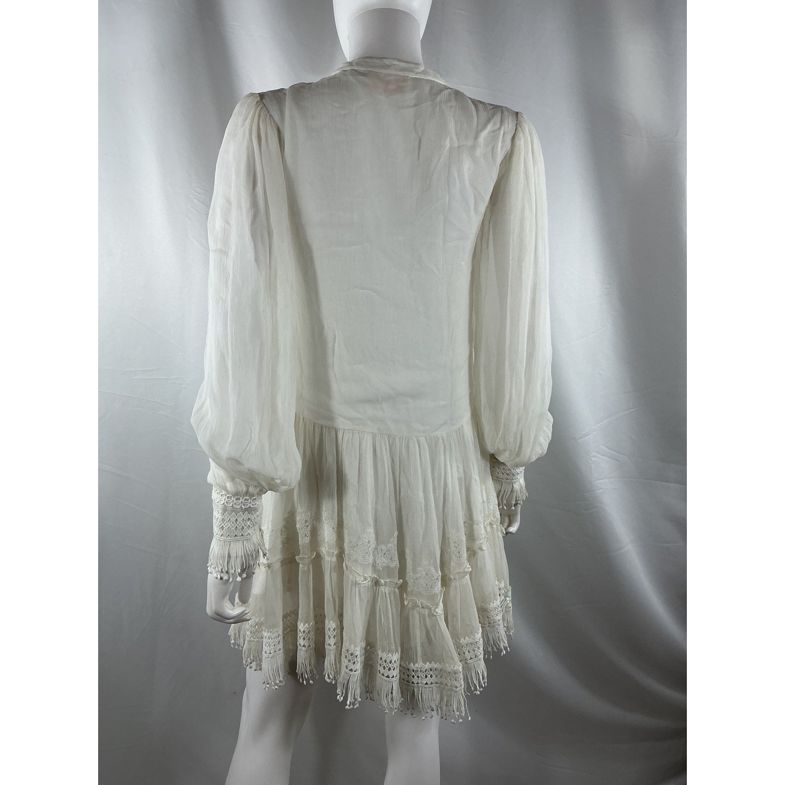 Rococo Sand 'Cia' White Viscose Mini Dress Size S