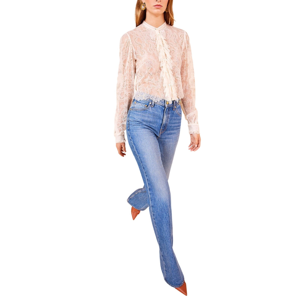 Ulla Johnson Sheer Cowrie Cecile Top Size 10 NWT