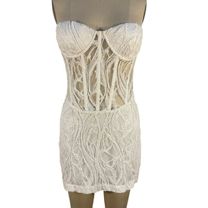 Retrofête Lace White Lael Mini Dress Size S