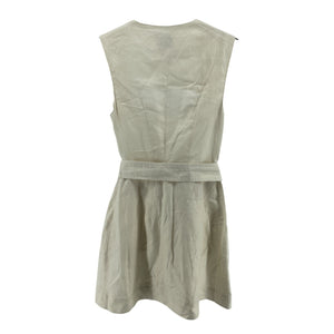Matthew Bruch Linen Cream Apron Cargo Mini Dress Size 1