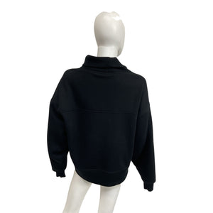 Alo Yoga 'Hazy' Black Cotton Mock Neck Pullover Size S