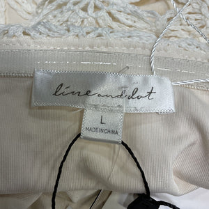 Line & Dot Crochet Cream Bowen Strapless Top Size L NWT