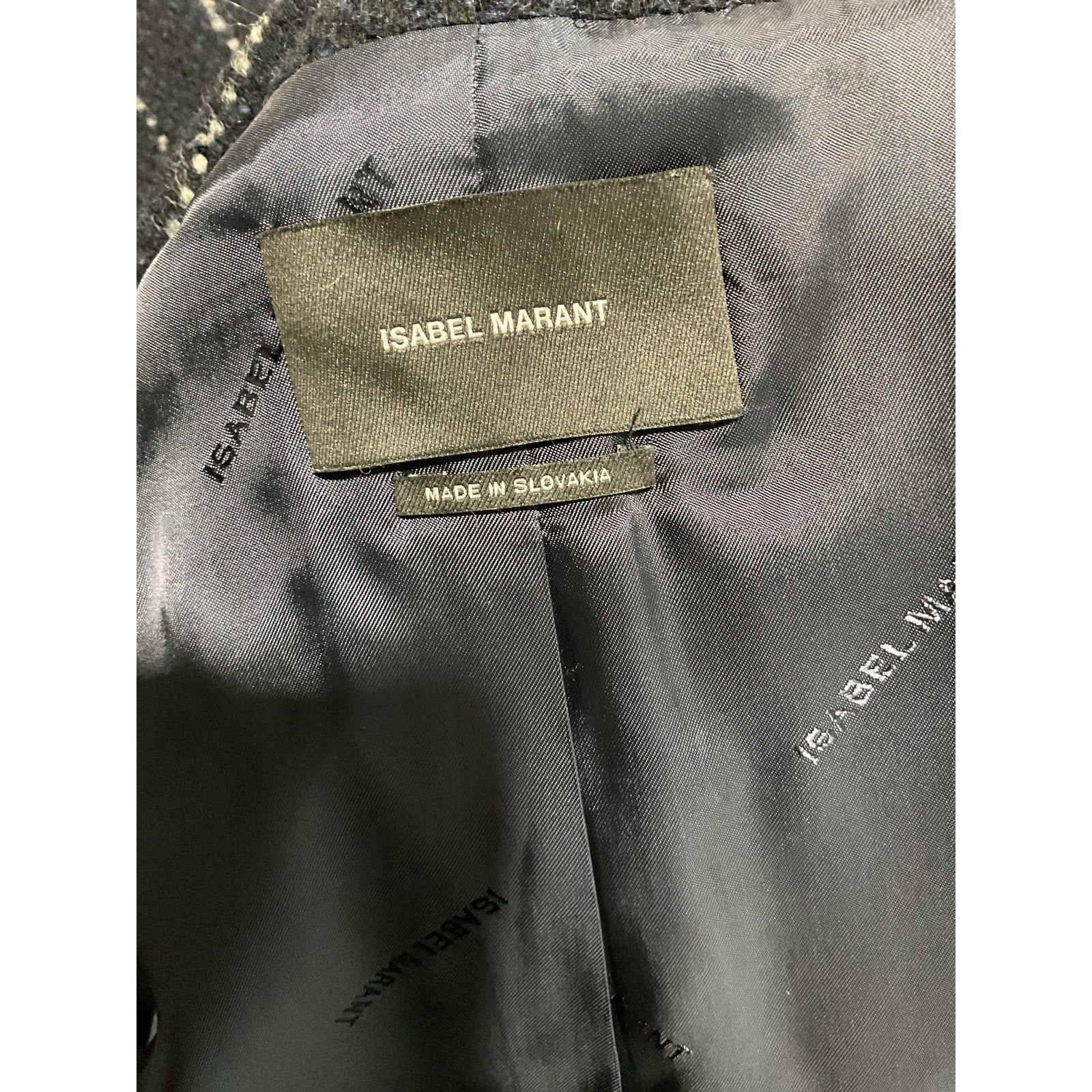 Isabel Marant 'Licia' Blue Oversized Double-Breasted Pinstriped Wool Coat Size 36