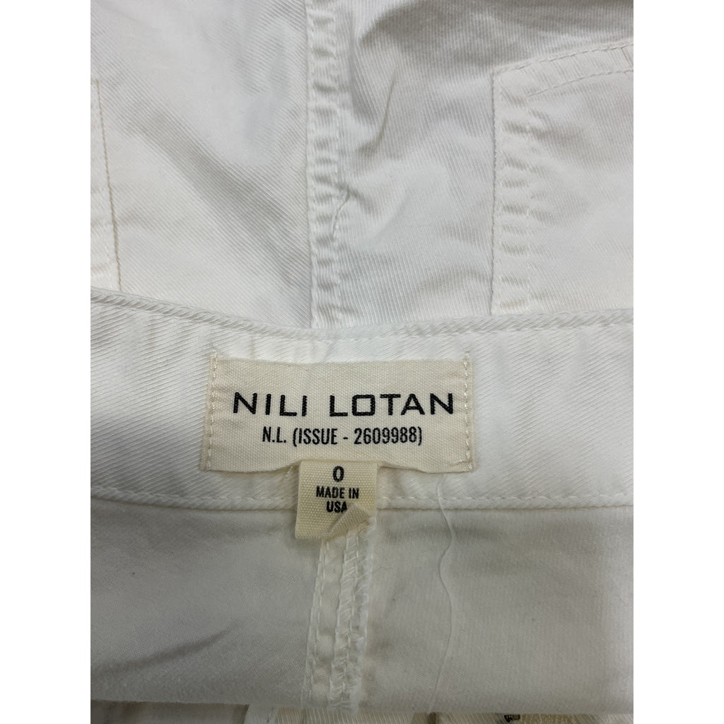 Nili Lotan 'Utility' White Cotton Short Size 0