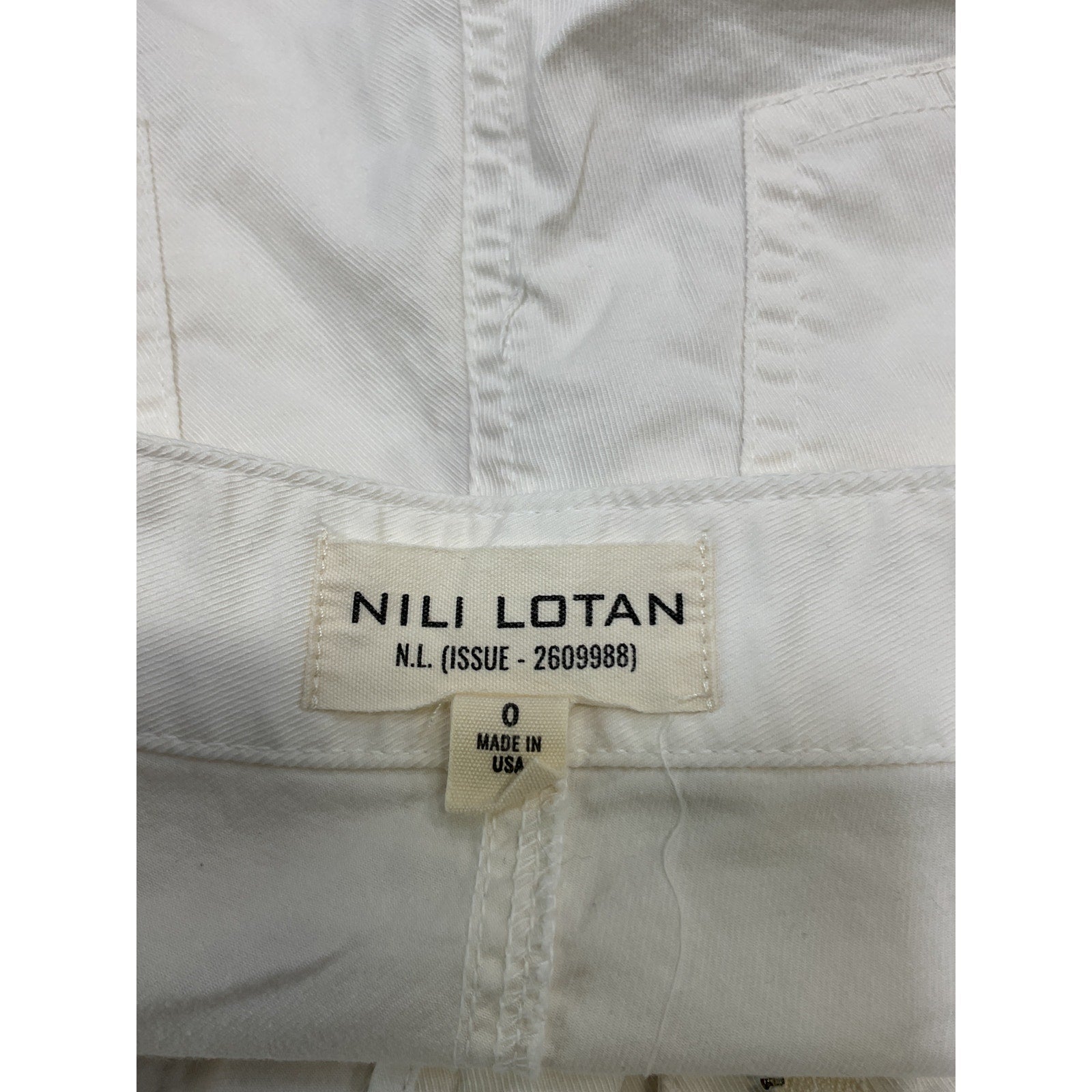 Nili Lotan 'Utility' White Cotton Short Size 0