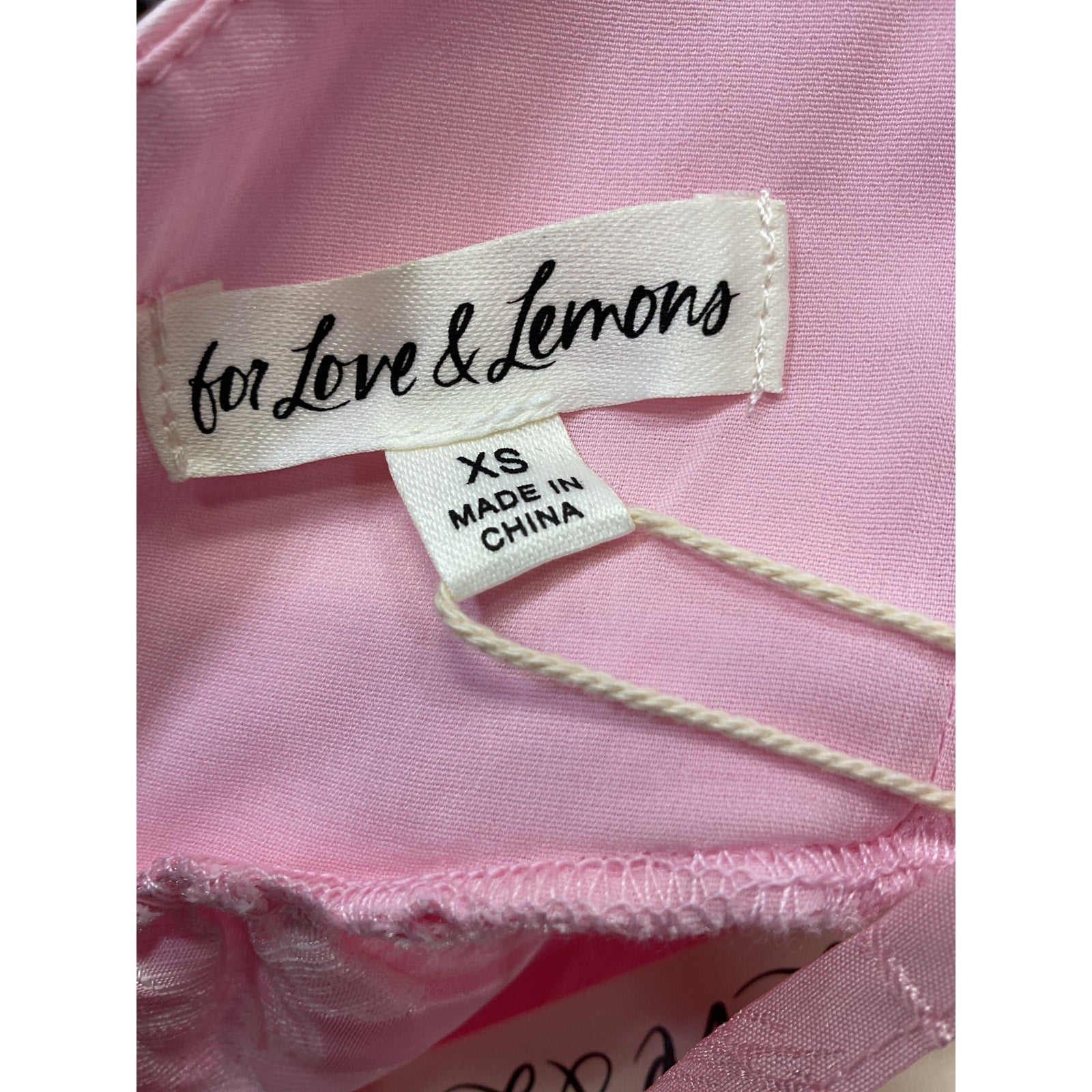 For Love & Lemons 'Faith' Pink Polyester Mini Dress Size XS - NWT