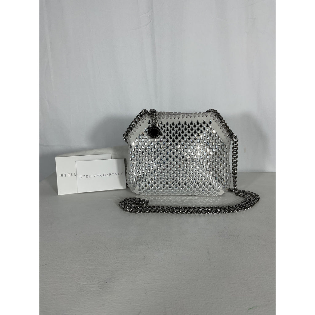 Stella Mccartney 'Falabella' Silver Crystal And Mesh Crystal-Embellished Mini Bag