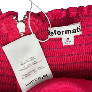 Reformation Smocked Fuchsia Overland Camisole Size 10