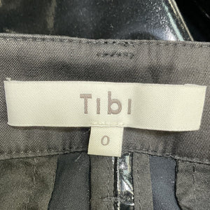 Tibi Glossy Black Tech Patent Skinny Pants Size 0 NWT