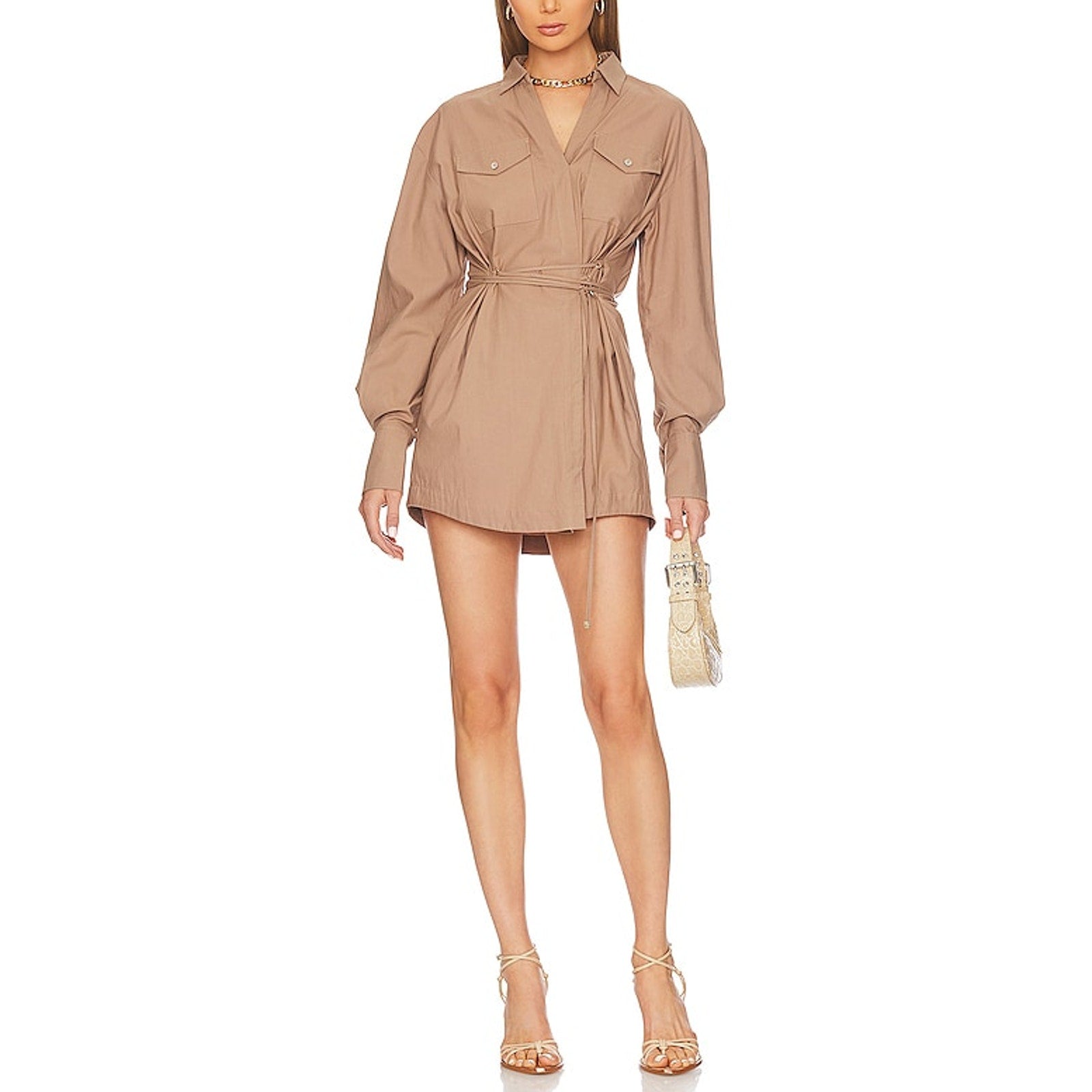 Significant Other Maja Brown Cotton Shirt Dress Size 2 - NWT