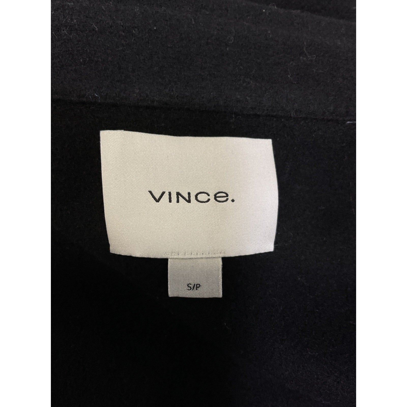 Vince 'Recycled' Black Wool Blend Shirt Coat Size S