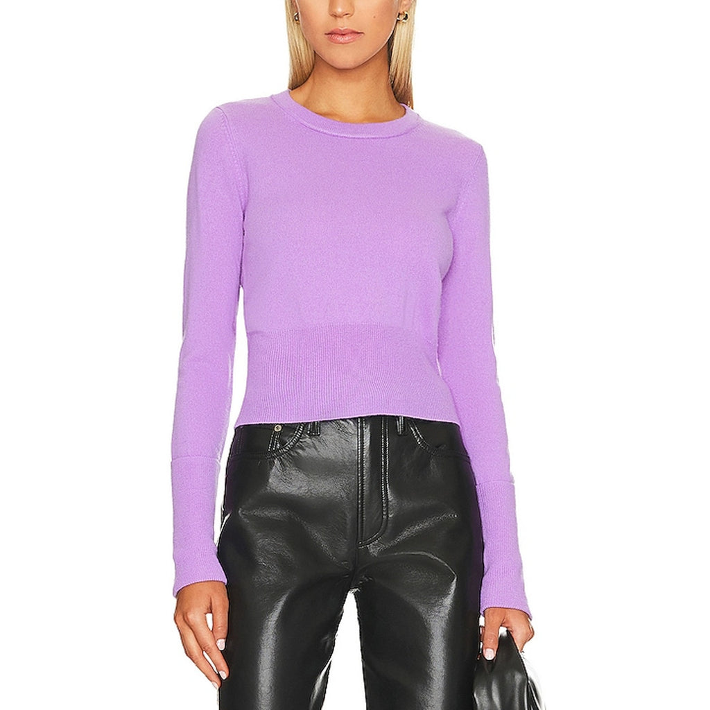 Autumn Purple Cashmere Cropped Sweater Size S