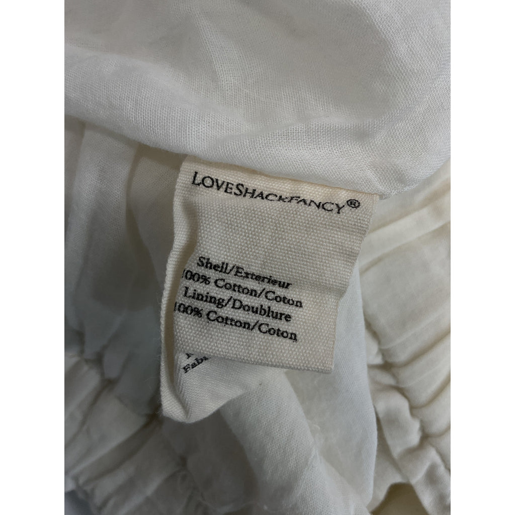 Loveshackfancy 'Briella' White Lacce Trim Skirt Size XS