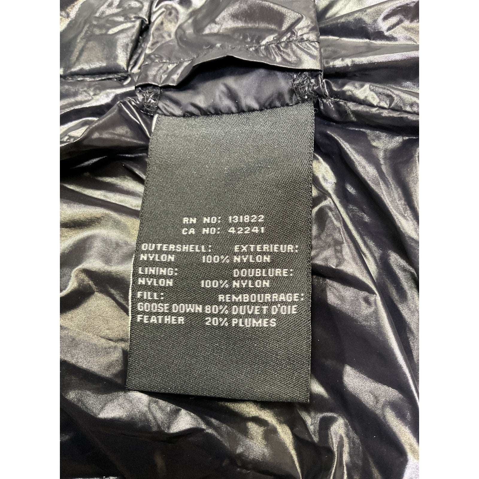 Sam. 'Freestyle' Black Down Puffer Jacket Size M