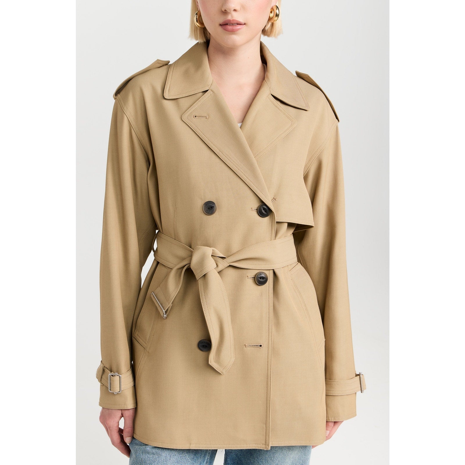 Rag & Bone 'Beverly' Tan Cropped Trench Coat Size S