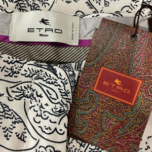 Etro Paisley Blanco Wide Leg Trousers Size IT 40 / US 4 NWT