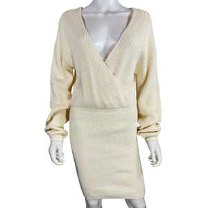 Tularosa Ribbed Beige Mia Mini Dress Size M