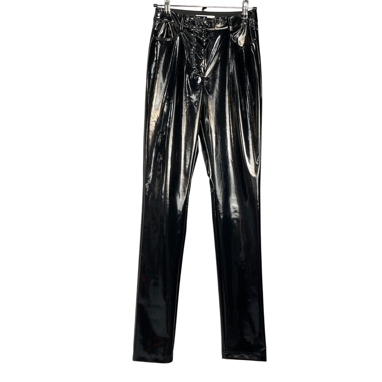 Tibi 'Tech' Black Polyester Patent Skinny Pant Size 0 - NWT