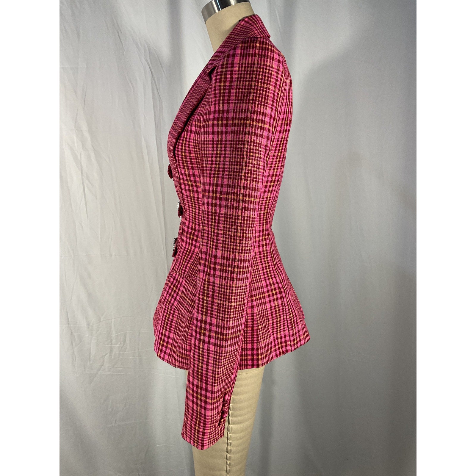 Area Crystal Buckle Pink 'Hourglass' Blazer Size 2