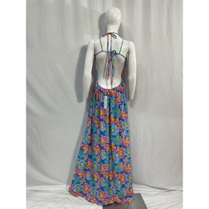 For Love & Lemons 'Yasmin' Blue Bamboo Maxi Dress Size M - NWT