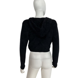 Alice And Olivia Cozy Black Lidell Hoodie Size M