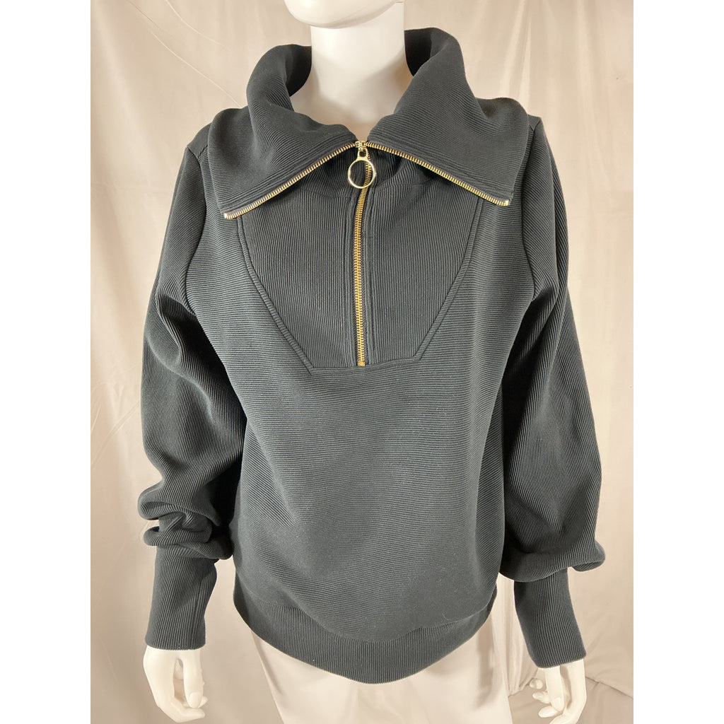 Varley 'Vine' Black Cotton Pullover Sweater Size S