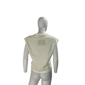 Marc Jacobs Structured Cream Seamed Up T-Shirt Size L