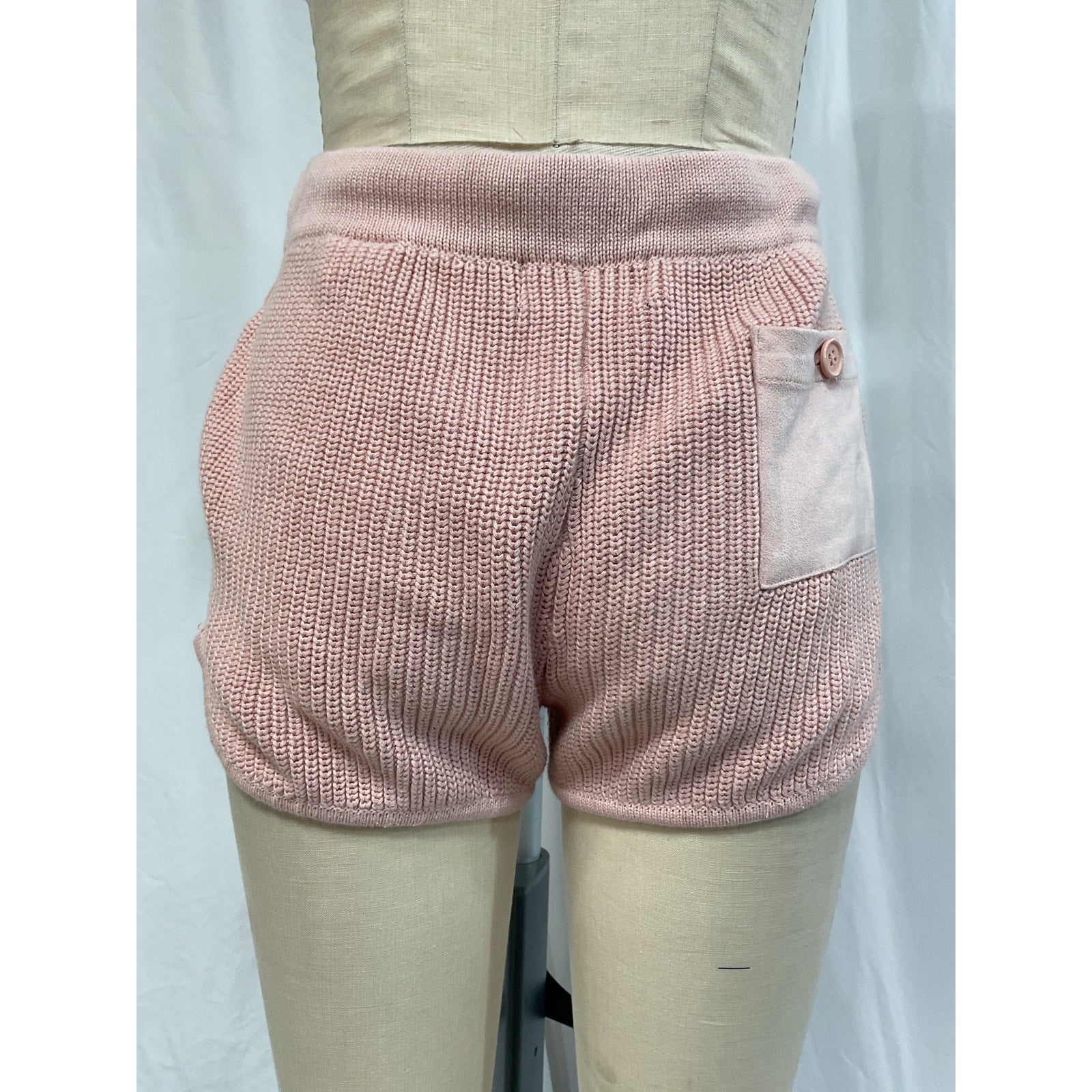 Ser.O.Ya 'Uma' Pink Faux Suede Leather Short Size S