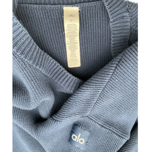 Alo Yoga Ribbed Blue Scholar Crew Neck Sweater Size M