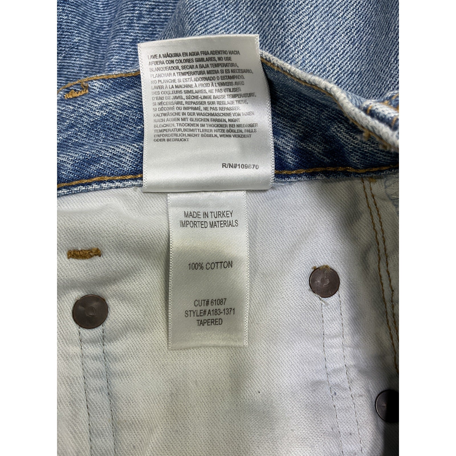 Agolde High Rise Blue Cotton Baggy Taper Jeans Size 26