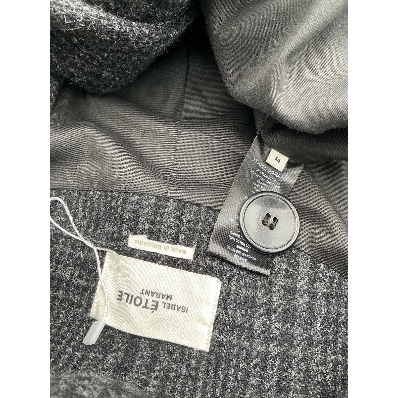 Isabel Marant Etoile 'Limiza' Black Wool Coat Size 44