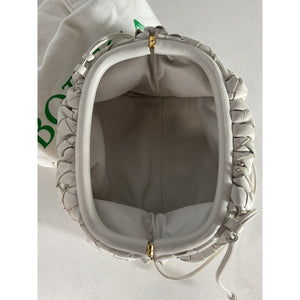 Bottega Veneta White Intrecciato Pouch Mini